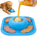 Slow Feeder Dog Bowls & Lick Mat for Liquid and Thick Treat, Anti-Slip Dog Lick Bowl with Interactive Rolling Ball, 5/6 Cup Pup Licking Toy for Large Medium Small Dogs and Cats Blue by PetsHome