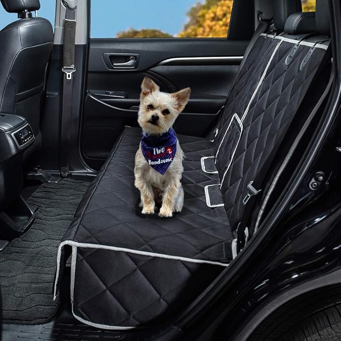 petalage Dog Car Seat Cover Waterproof 56” x 50“ for for Trucks Cars & SUVs Back Seat Heavy-Duty Nonslip Pet Car Seat Cover Protector - Image 2