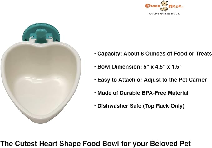 Choco Nose No-Drip Water Bottle & Detachable Food Bowl Set for Large Rabbits, Chinchillas, Toy Breed Dogs, Cats - Leak-Proof Patented Nozzle Prevent Cage Mess. BPA Free, 10.2 fl oz (C528 C607) - Image 2