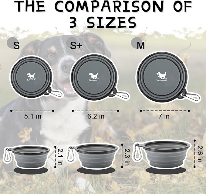 Collapsible Dog Bowls, 2 Pack Sturdy Portable Dog Water Bowls | Wear-Resistant TPE, Anti-Dust Foldable Travel Dog & Cat Bowls for Camping Walking Hiking with Carabiners - Image 3