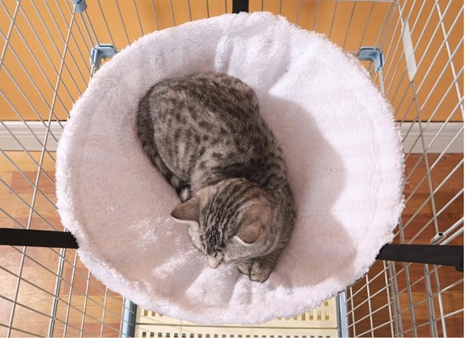 SHENGOCASE 2-Pack Cat Hammock Lounge Cat Hanging Bed for Cage Kennel Chair with Metal Frame, Adjustable Straps (Cyan) - Image 3