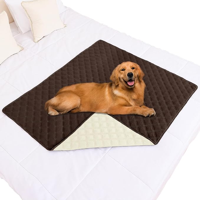 Smiry Waterproof Reversible Pet Couch Covers for Dogs | Pet Friendly, Soft Fabric, Washable Sofa Furniture Protector for Dogs Cat Kids, Checkered (40"x50", Chocolate/Beige) by Smiry