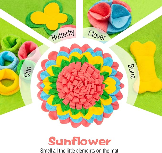 Snuffle Mat for Dogs Pet Treats Feeding Mat for Small/Medium Breed Dogs Non-Slip/Portable/Durable Interactive Dog Puzzle Toys Encourages Natural Foraging Skills (Pink) - Image 2