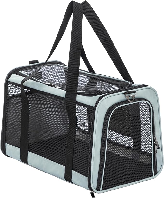 Petsfit Soft-Sided Cat Carrier,18 x 11 x 11 Pet Carrier | Airline Approved, Lightweight and Collapsible, Ventilation on 5 sides, Escape Proof, Adjustable Shoulder Strap & Soft Cushion by Petsfit