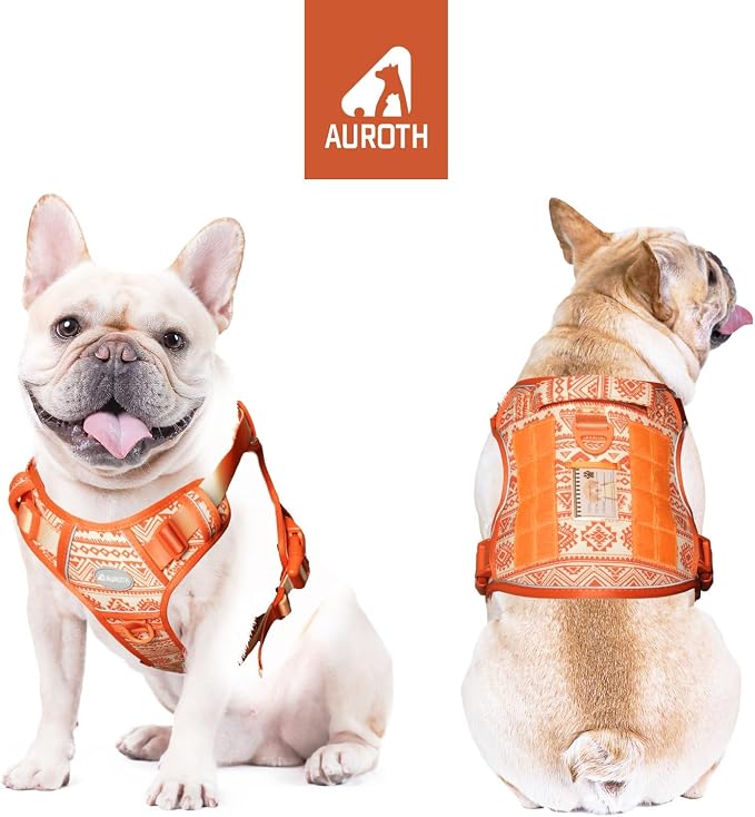 AUROTH Dog Harness for Small Medium Dogs, Tactical No Pull Dog Vest | No Choke, Heavy Duty, Reflective, Military K9, Adjustable, Handle, Easy Control for Walking, Army yellow, Small - Image 2