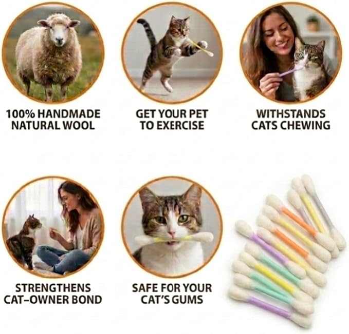 Glaciart One Swabs Cat Toys with Catnip - 6 Pk | Durable for Chew, Cute Cat Toys Interactive Kitty for Boredom, Exercise, & Play | Filled w/Organic Catnip for Anxiety & as Digestive Aid | Gift Idea - Image 6