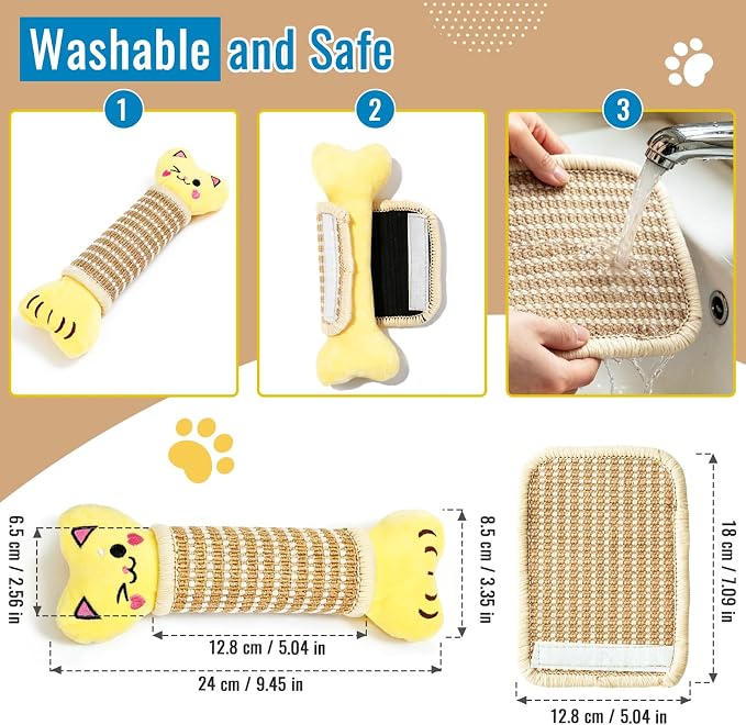 ENNOKEY Catnip Cat Toys Pillows for Indoor Kittens Kicker Chew, 9.45 Inches | Crinkle Sound, Durable Soft Sisal Material, Safe Teeth Cleaning, Interactive Fun - Image 5