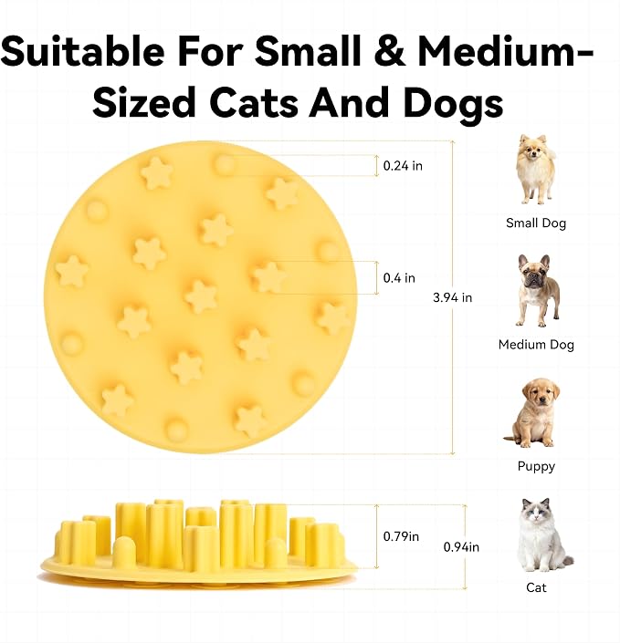 Slow Feeder Insert for Cat Dog Bowls, Anti-Choking Silicone with Strong Suction Cups, Fits Most Cat Bowls, Ideal for Puppy Small Medium Breeds - Image 3