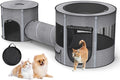Portable Cat Playpen with Tunnel, 3 in 1 Foldable Puppy Play Pen, Waterproof Bottom, Enclosed 2-Room Separable Pet Tent for Indoor/Outdoor, Multi-Purpose Enclosure Crate Cage for Kitten Dog Rabbit by PETOCAT