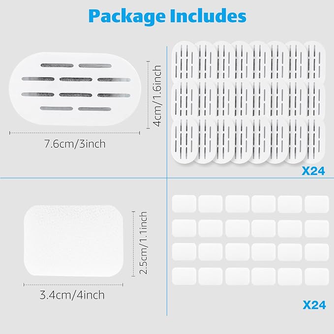 MISFANS Ceramic Cat Water Fountain Filters, 24 Filters and 24 Sponges | Triple-Layer Filter, Cotton, Activated Carbon and Ion Exchange Resin, Pre-Soak 5 Minutes, Replace Every 1-2 Weeks, Verify Fit - Image 2