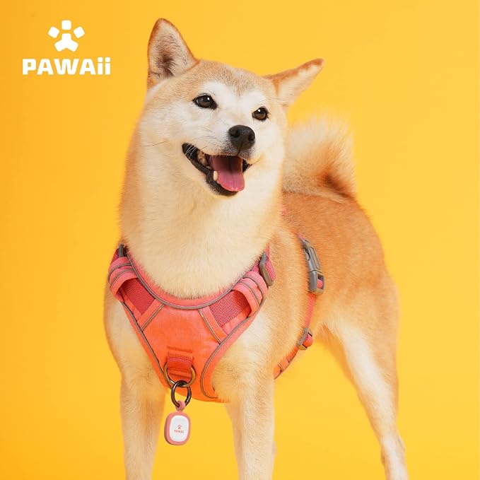 Pawaii No Pull Dog Harness with Pet ID Tag, Reflective Vest | Built for safer walks with a QR Pet ID Tag, front no pull clip, reflective trim, control handle and breathable mesh lining - Image 7