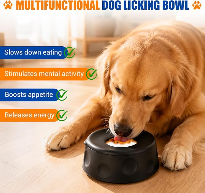 Slow Feeder Dog Bowl, Large Capacity Silicone for Medium & Large Dogs | Dog Lick Bowl with Rolling Ball for Liquid Treat, Snap-on Bowl Lid & Non-slip Suction Cup Base, Dog Lick Toys for Anxiety - Image 3