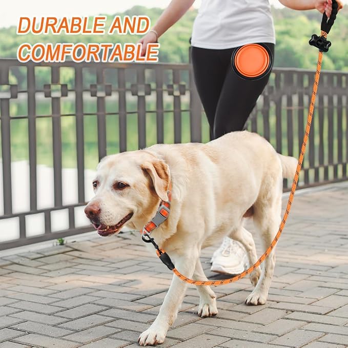 BARKBAY Dog Leashes for Large Dogs Heavy Duty Dog Leash 4/5/6 FT with Comfortable Padded Handle and Highly Reflective Threads for Medium Large Dogs Walking Training Running (5FT-1/2'',Orange) - Image 8