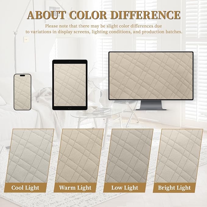Velvet 100% Waterproof Loveseat Covers Washable Love Seat Couch Covers for 2 Cushion Couch Sofa Pet Friendly Sofa Slipcovers Dogs Furniture Protector with Pockets (Medium-XL, Light Beige) - Image 8
