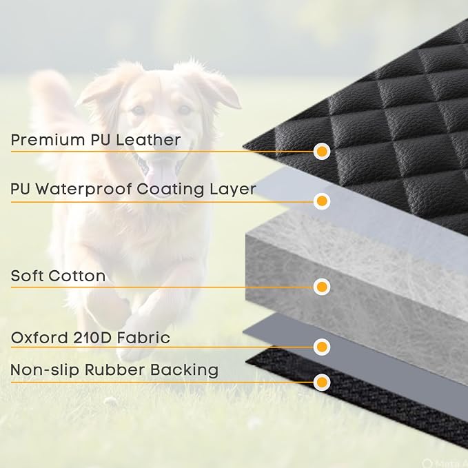 PETICON Waterproof Scratchproof Pet Bench Seat Covers for Cars, SUVs | Nonslip Durable Back Seat Cover for Dogs, PU Leather, Side Flaps, Full Bench, Easy Install - Image 7