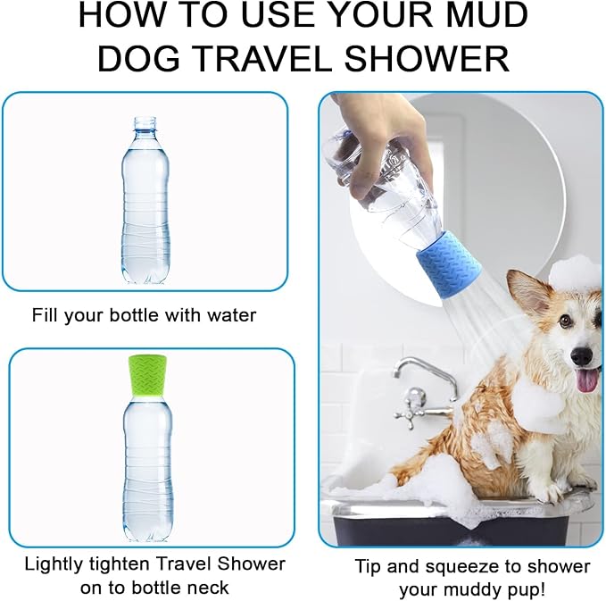 Portable Outdoor Shower For Dogs,Portable Shower Head,Bottle Attachment For Portable Outdoor Shower,Works with Most Plastic Water or Soda Bottles from 16 oz to 2 Liters(Orange) - Image 4