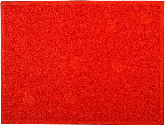 Cat Litter Box Debris Catcher Mat,Kitty Scatter Control Rug,16x12 Inches,5 Colors Available (Red) by DMWirelessCarCharger