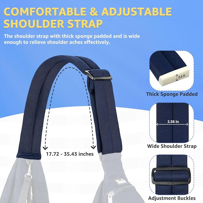 SlowTon Dog Carrier Sling - Thick Padded Shoulder Strap Adjustable, DBL, S | Dog Carriers for Small Dogs, Puppy Carrier Purse for Pet Cat with Front Zipper Pocket Safety Belt Machine Washable - Image 5