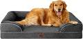 EHEYCIGA Orthopedic Extra Large Dog Bed, Waterproof Washable XL Pet Bed 44" | Non-Slip Bottom and Egg-Crate Memory Foam Big Dog Couch Bed with Washable Removable Cover, Dark Grey, 44Inch by EHEYCIGA