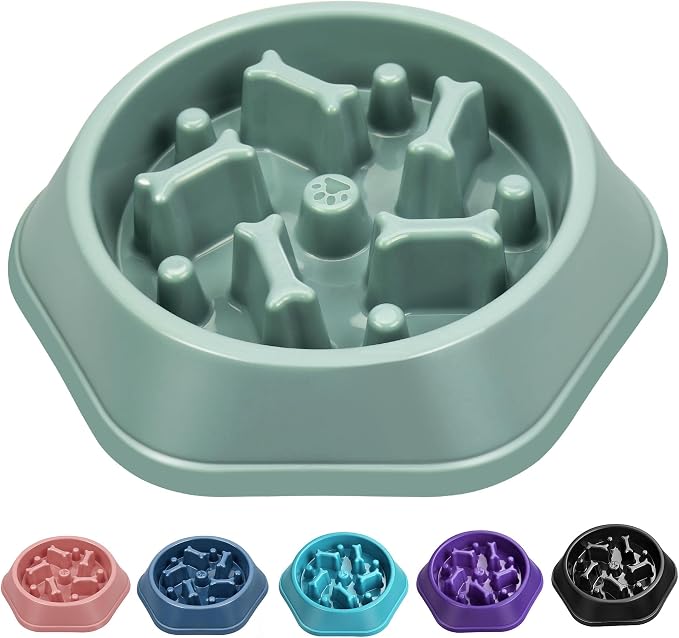 UPSKY Slow Feeder Dog Bowl Anti-Chocking Slower Feeding Pet Puzzle Bowls | Interactive Bloat Stop Dog Food Dishes, Non-Slide Dogs Lick Treat for Small Medium, Slow-Eating Maze Design, Easy to Clean by UPSKY