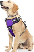 Dog Harness No Pull, Pet Harnesses with Dog Collar, Adjustable Reflective Oxford Outdoor Vest, Front/Back Leash Clips for Small, Medium, Large, Extra Large Dogs, Easy Control Handle for Walking by WINSEE