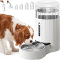 CZPET Dog Water Bowl Dispenser 7L, Wider Mouth Gravity Refilling (White) | With Stainless Steel Bowl Gravity Waterer, Large Capacity and Drinking Area Noise-Free for Pets by CZPET