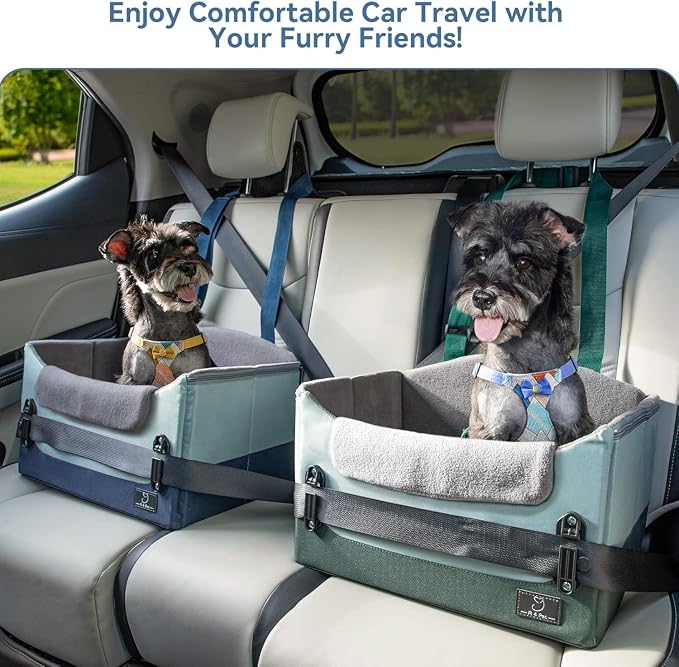 A 4 Pet Dog Car Seats for Small Dogs, Under 25 lbs, Patent Buckles | Adjustable leash, for travel/cars/SUV/pickup, pet bed for puppy & cat - Image 5