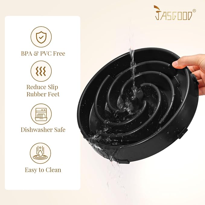 JASGOOD Slow Feeder Dogs Bowl for Large Medium Dogs,Anti-Gulping Pet Slower Food Feeding Bowls Stop Bloat,Preventing Choking - Image 5
