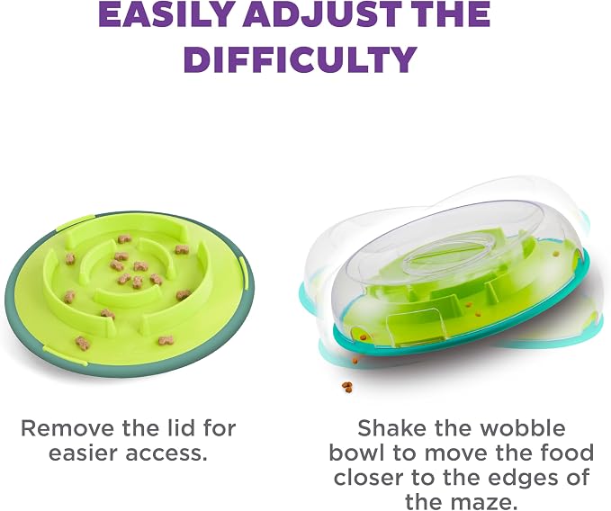 Outward Hound by Nina Ottosson Wobble Bowl Slow Feeder Dog Puzzle, Level 1 Beginner, 11.6 inches x 3.5 inches, Multicolored | Level 1 Easy, Holds 1 Cup Kibble or Treats, Easy Clean, No BPA, Turns Meals into Interactive Game, Enrichment, Dogs & Puppies - Image 5
