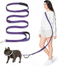 8.5ft Hands Free Dog Leash Adjustable for Medium Dogs, Purple | Versatile Handheld Crossbody Waist Lead with 3 Rings, Easy Adjust for Running Jogging Walking, Sponge Handle by Tivray