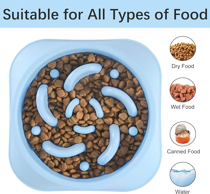 MateeyLife 2-Pack Slow Feeder Dog Bowls, 2 Cups, Dog Puzzle Feeder Bowl | Food-contact safe, dishwasher safe, non-slip base, maze design, for fast eaters, for dogs and cats, daily mealtimes - Image 6