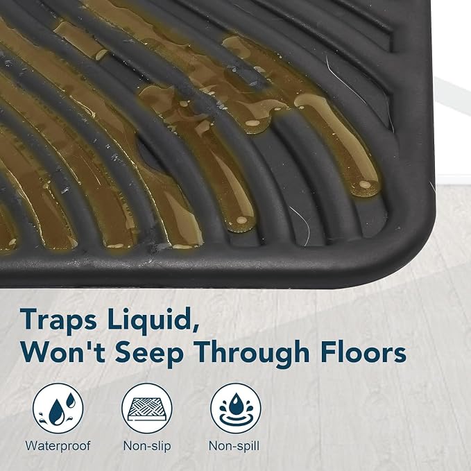 UPSKY Large Cat Litter Mat 31" x 24 Waterproof and Washable, Soft on Paws | Litter Catcher Pad, Cat Litter Trapping Mat, Scatter Control, Fits Most Litter Boxes, Use for Dogs & Cats, Black - Image 6