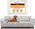 Plastic Couch Cover, Plastic Couch Covers for Pets, Sofa Protector, 96"x40" | Houseables Clear Vinyl Slipcover, Furniture Protectors For Cats, Dogs, Waterproof, Pet Pee Urine Proof, Scratch, Heavy Duty by Houseables