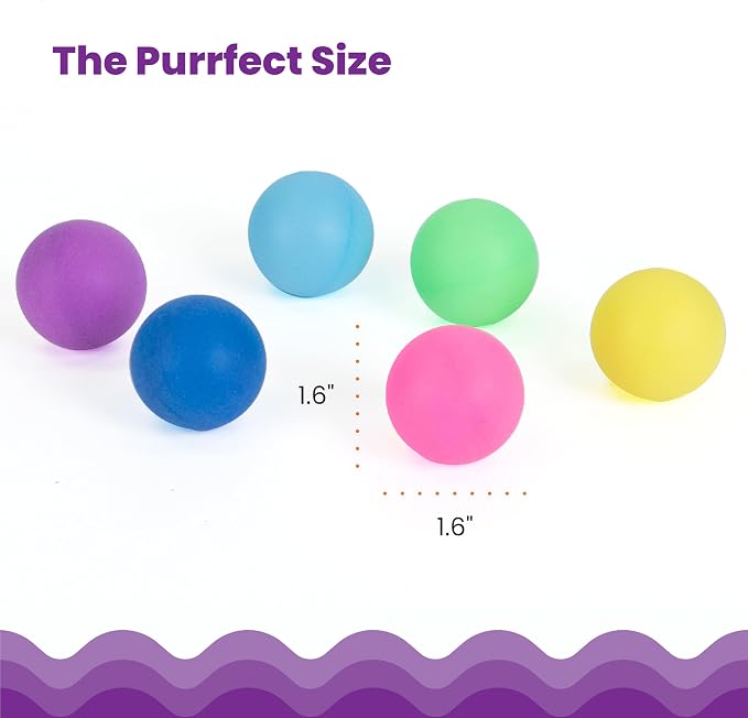 Catstages Replacement Balls for Cat Track Toys, Multicolored, 1.6", 6-Pack | Lightweight Cat Toy Balls, Compatible with Tower of Tracks and Most Catstages Cat Track Toys - Image 5