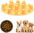 Slow Feeder Insert for Cat and Dog Bowls, Medium 4.8 Inch, Yellow | Soft Silicone with 19 Suction Cups, Removable for Easy Cleaning and Best on Smooth, Flat-Bottom Surfaces by Unknown