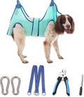 Kkiimatt Dog Grooming Hammock,Hanging Harness Holder for Nail Clipping, Nail Trimming Hammock with Wide Strap, Grooming Sling Hanger for Claw Care (X-Large 50 LB Max/Turquoise) by Kkiimatt