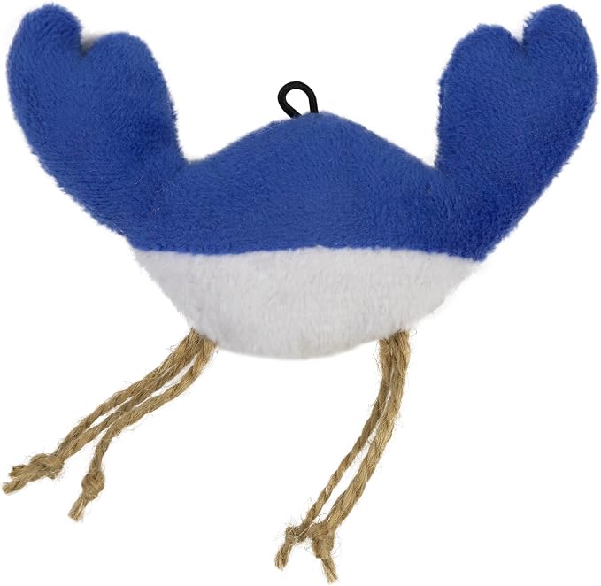 Mad Cat Be Bright Light Up Crab Cat Toy, Touch Activated LED Plush, Catnip | Soft durable interactive design glows for day and night sessions, sea themed companion felines bat and chase at home daily - Image 3