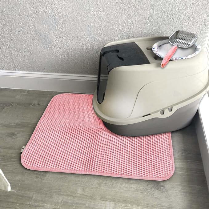Cat Litter Mat, Kitty Litter Trapping Mat, Honeycomb Double Layer Mats, No Phthalate, Urine Waterproof, Easy Clean, Scatter Control, Catcher Litter Tray Box Rug Carpet - Image 5