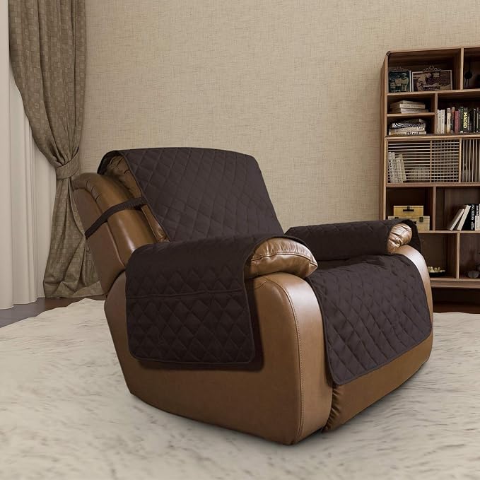 Easy-Going Reversible Couch Cover, Oversized Recliner, Chocolate/Ivory | Machine Washable Slipcover For Dogs, Water Resistant Furniture Mat For Living Room, Non-Slip Sofa Cover, Pet Friendly - Image 2