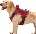 Heavy-Duty Tactical Dog Harness for Large Dogs, No Pull Adjustable Reflective Pet Vest with Molle System, K9 Military-Grade Control for Service Training, Outdoor & 10+ Breeds, Red, Medium by Bruvoalon