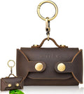 Handmade Leather Dog Poop Bag Dispenser - Stylish and Durable with Belt Attachment for Dog Walkers, Featuring a Brass Metal Clip in Coffee by HOME