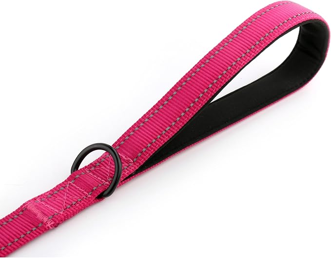 Dog Leash 6ft Long,Traffic Padded Two Handle,Heavy Duty,Reflective Double Handles Lead for Control Safety Training,Leashes for Large Dogs or Medium Dogs,Dual Handles Leads(Pink) - Image 8