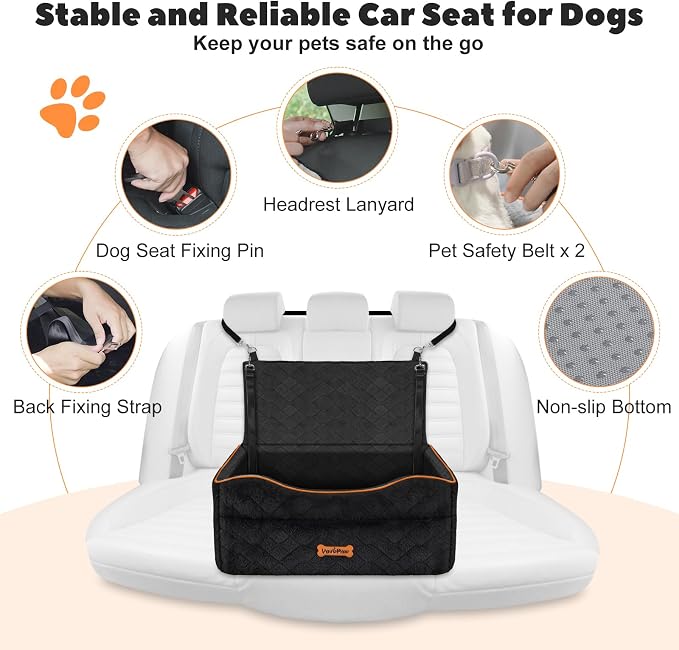 VavoPaw Medium Dog Car Seat Under 50Lbs or 2 Small Dogs Under 25Lbs - Image 5