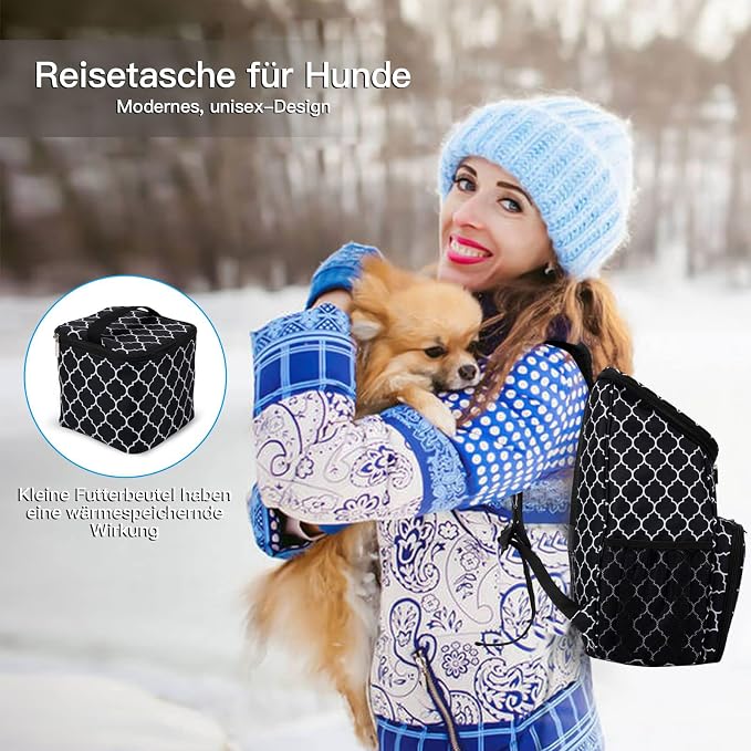 BAGLHER丨Dog Travel Bag, Airline Approved Pet Supplies Backpack, Dog Travel Backpack with 2 Silicone Collapsible Bowls and 2 Food Baskets - Image 7