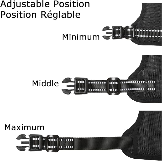 HEELE Dog Harness, No Pull Adjustable Padded Reflective Harness for Small Medium Large Dogs with Handle for Walking Training, Black, XL | No Choke with Control Handle, Soft Breathable Padded Pet Vest, Adjustable, Reflective Front Clip Vest for Night Wa... - Image 5