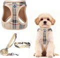 PUPTECK Dog Harness, Collar and Leash Set No Pull for Small Medium Sized | Plaid Puppy Step-in Escape Proof Reflective No Choke Pet Cat Adjustable Walking Vest by PUPTECK