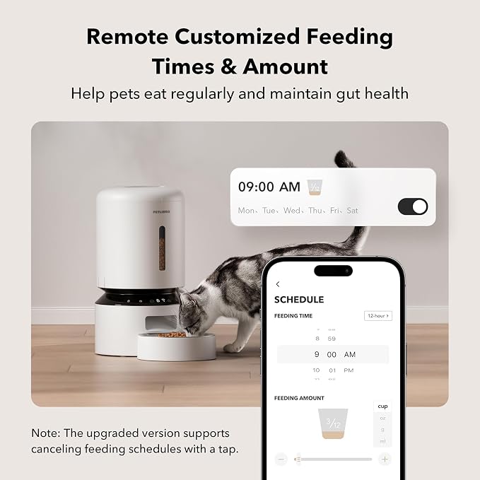 PETLIBRO Automatic Cat Feeder, 5G WiFi Automatic Dog Feeder with Freshness Preservation, 5L Timed Cat Feeders with Low Food Sensor, Up to 10 Meals Per Day, Granary Pet Feeder for Cats/Dogs - Image 3