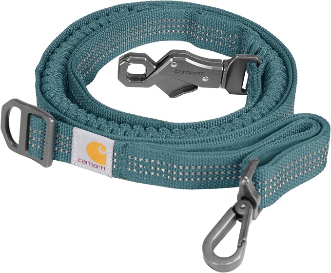 Carhartt Shock Absorbing Dog Leash Harbor Teal | Pet Durable Nylon Webbing, for Dogs, Reflective Stitching for Visibility by Unknown