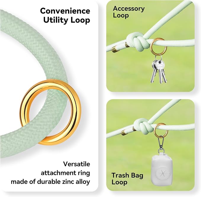 5FT Dog Leash Puppy Cat Rope Lead for Small Medium Large Dogs | Light Green, with Anti-tangle Swivel Clip, Comfortable Non-slip Grip Handle, Ideal for Daily Walks and Training - Image 6