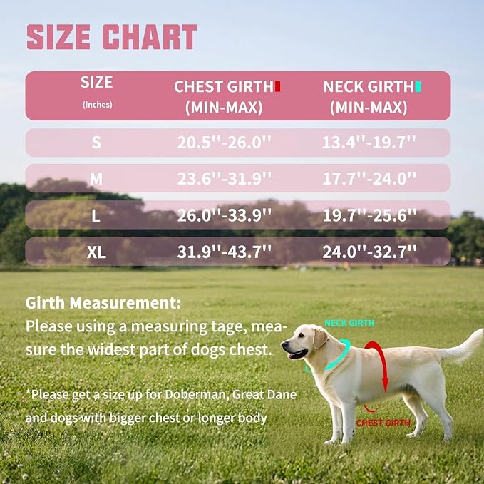 AUROTH Dog Harness and Leash Set for Large Sized Dog, No Pull Dog Vest | with Leash Clips, LED light clip, Soft Padded No Choke, Escape Proof, Easy Walking and Training, Pink, XL - Image 6